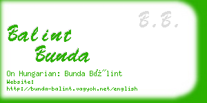 balint bunda business card